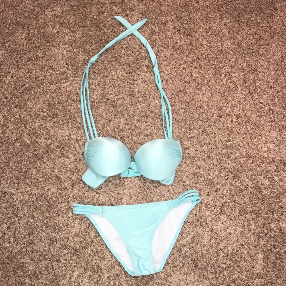 Mint Green Push Up Bikini Medium top & Bottom